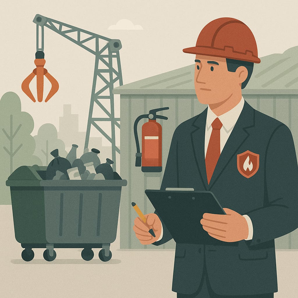 Operat przeciwpożarowy specjalista sprawdza warunki ochrony przeciwpożarowej